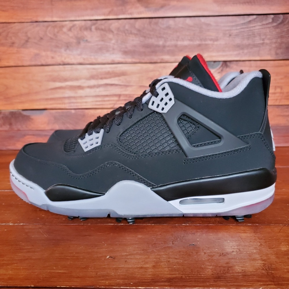 Nike Air Jordan 4 IV Golf Shoes Men 6 Women 7.5 Black Retro CU9981-002‎ New